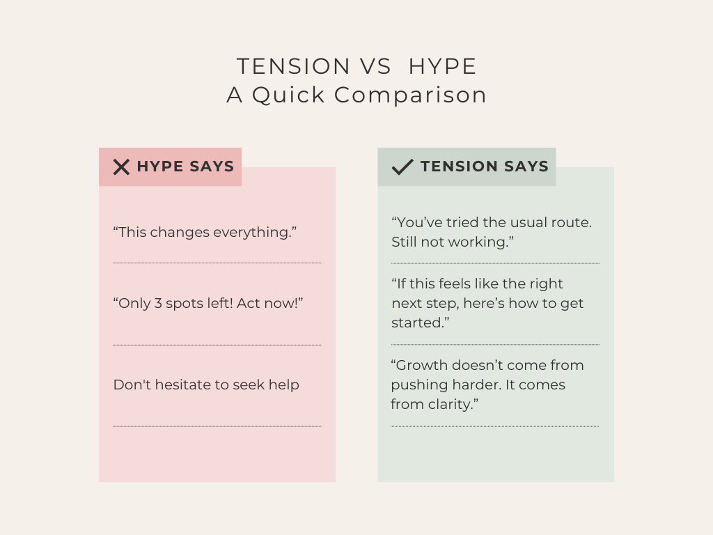 Tension vs Hype comparison