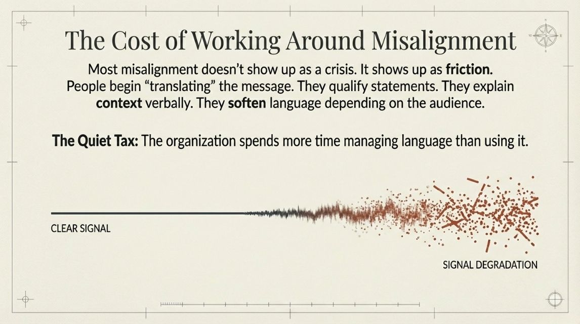 The cost of working around message misalignment